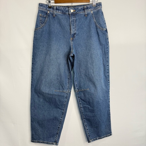 Banana Republic Mid Rise Barrel Jeans Women Size 30 Baggy Casual Medium Wash - Picture 1 of 11